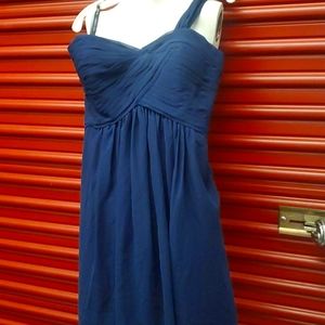 Bill Levkoff Ruched Formal Dress  Navy Blue Sz 8 New Vintage y2k Cocktail Prom